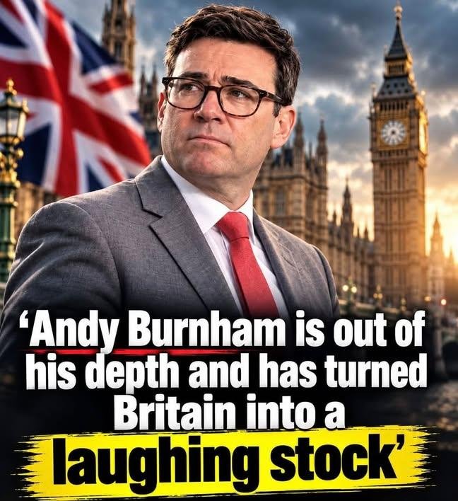 kazrg9z's tweet photo. This man @andyburnham is out of his depth..making the government and the UK seem like a laughing stock with zero credibility ... his TikTok theatrics ... blabber mouth and idiotic clowning around has made us look unserious with no real leadership..also all @Keir_Starmer hard work on the  international stage has been  unravelled ..because Burnham now makes us look incompetent. 
We unfortunately now have a circus run by a clown.