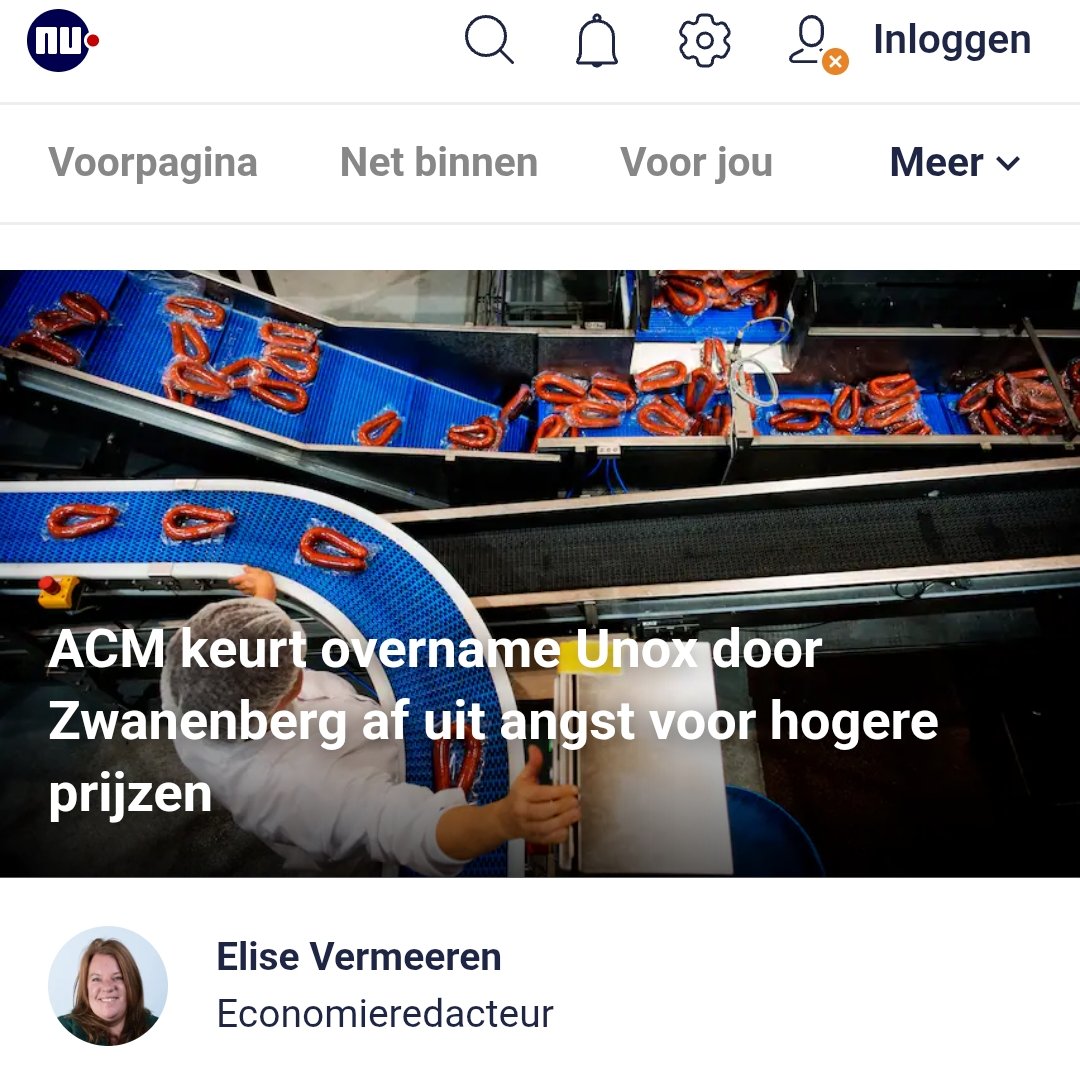 progressief_lib's tweet photo. ACM keurt overname Unox door Zwanenberg niet goed.

Kan Zwanenberg tenminste over een paar jaar ook worden opgekocht door een buitenlandse partij. Net als Nuon en Essent destijds.

Je houdt ze klein onde het mom van marktwerking en vervolgens vreet een buitenlands bedrijf, vaak met staatssteun, ze beide op.