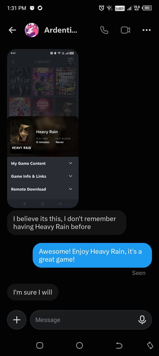 RIM8VA's tweet photo. Day 2 mystery key has found its home! 🎮 Heavy Rain successfully activated and added to the library. Huge thanks to everyone who interacted!

Get your notifications ON... Day 3 https://t.co/RxL6pqjKop