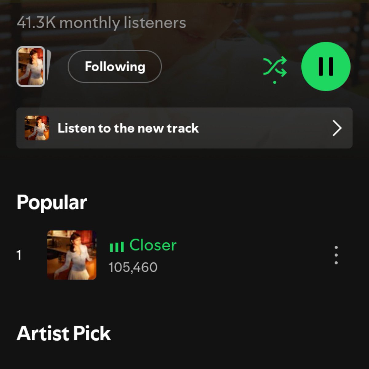 unisbase's tweet photo. “Closer” by Gehlee has officially surpassed 100K streams. https://t.co/B1OeK76vN2
