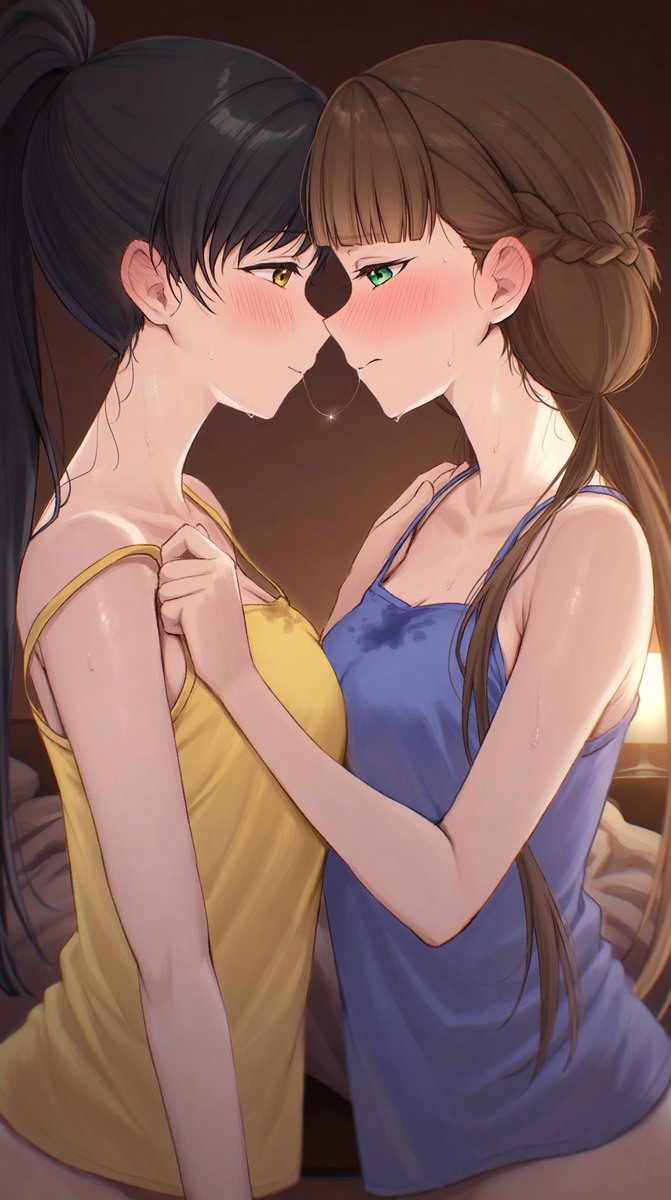 lrio1101's tweet photo. #AIart 
#lovelive
#Liella
#葉月恋
#桜小路きな子
#恋きな
#百合キス https://t.co/uyGw7eSCMN