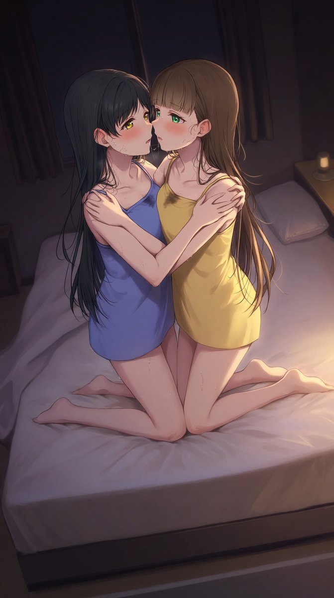 lrio1101's tweet photo. #AIart 
#lovelive
#Liella
#葉月恋
#桜小路きな子
#恋きな
#百合キス https://t.co/uyGw7eSCMN