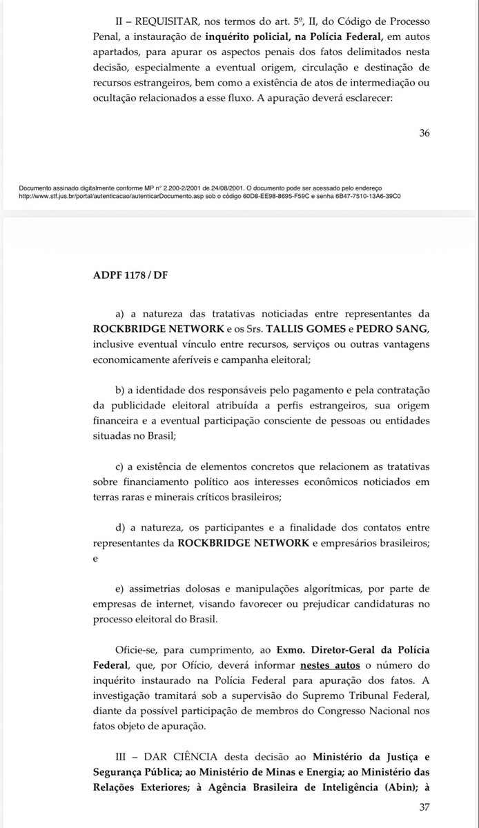 eixopolitico's tweet photo. 🇧🇷 AGORA: Ministro Flávio Dino determina abertura de inquérito na Polícia Federal para apurar se houve financiamento estrangeiro na campanha de Flávio Bolsonaro e manipulação de algoritmo das redes sociais para favorecer o senador na disputa. Investigação terá supervisão do STF. https://t.co/yCgcmePZ1q