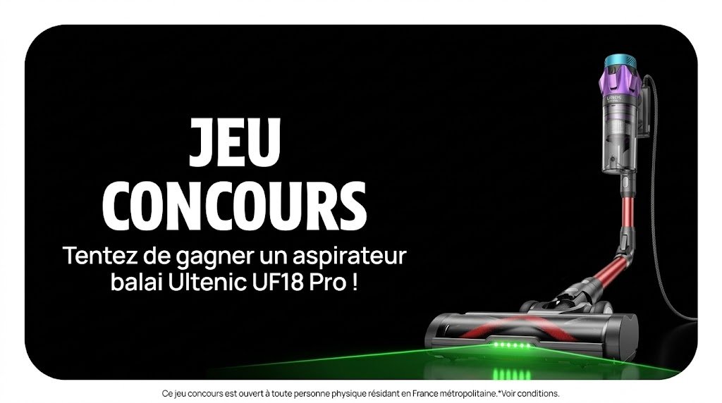 Darty_Officiel's tweet photo. #JeuConcours 🎉 Tentez de remporter un aspirateur balai Ultenic UF18 Pro !

🎁 Pour participer :
❤️ + 💬 + 🔁
✅ Follow @Darty_Officiel 

📅 TAS le 05/11
🏆 1 gagnant
🍀Bonne chance !

En savoir plus sur le produit 👉 https://t.co/wgY9qJDRRu https://t.co/TTo3NaKxjf
