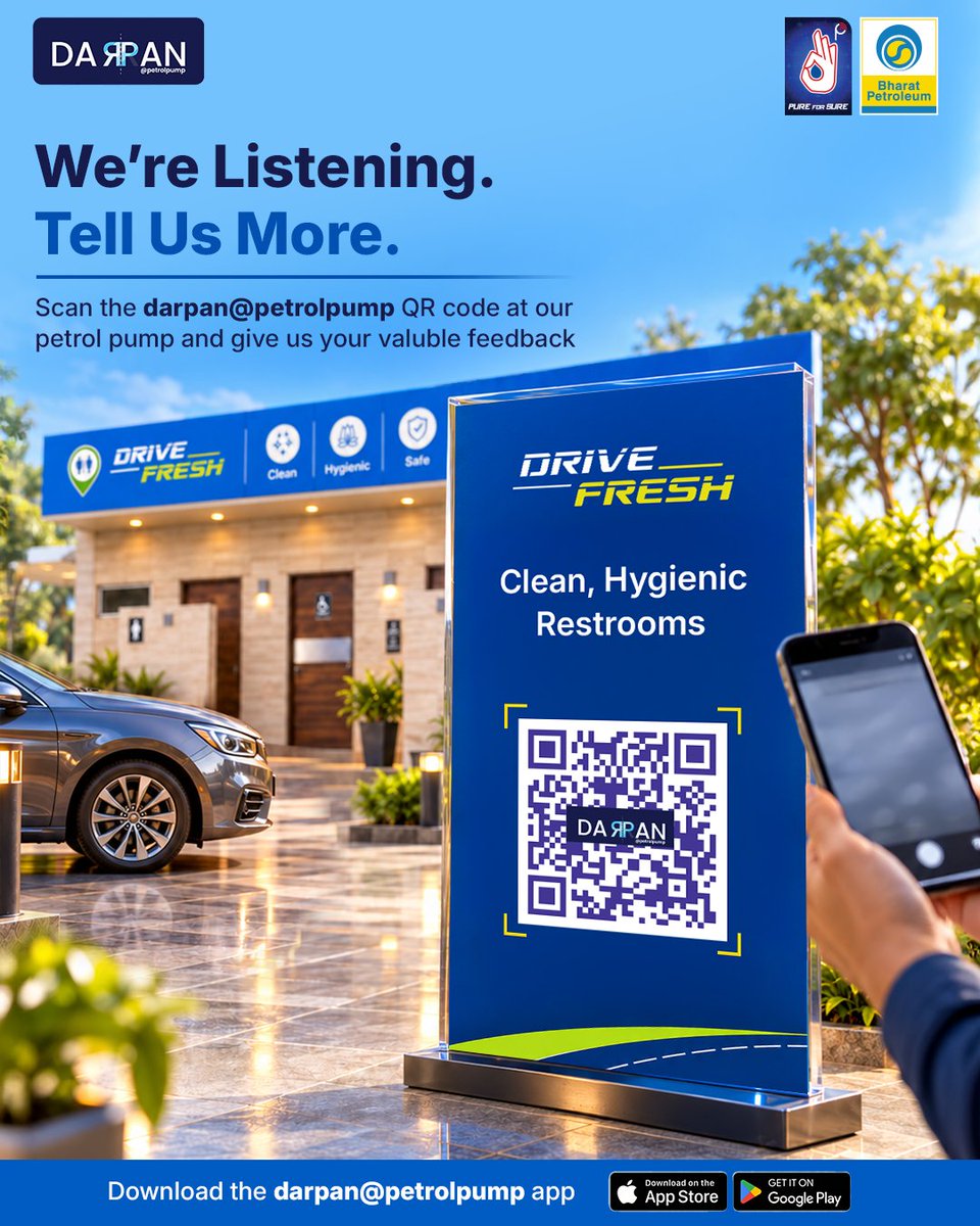 BPCLRetail1's tweet photo. Driving excellence, ensuring comfort at every stop.

Shri Pardeep Goyal, Head of Business- Retail, BPCL, visited BP Chembur, Mumbai, to review restroom hygiene and upkeep under our DriveFresh initiative.

We continue to elevate customer experience.

BE FRESH. DRIVE FRESH.

#BPCL https://t.co/TffikDKgMp