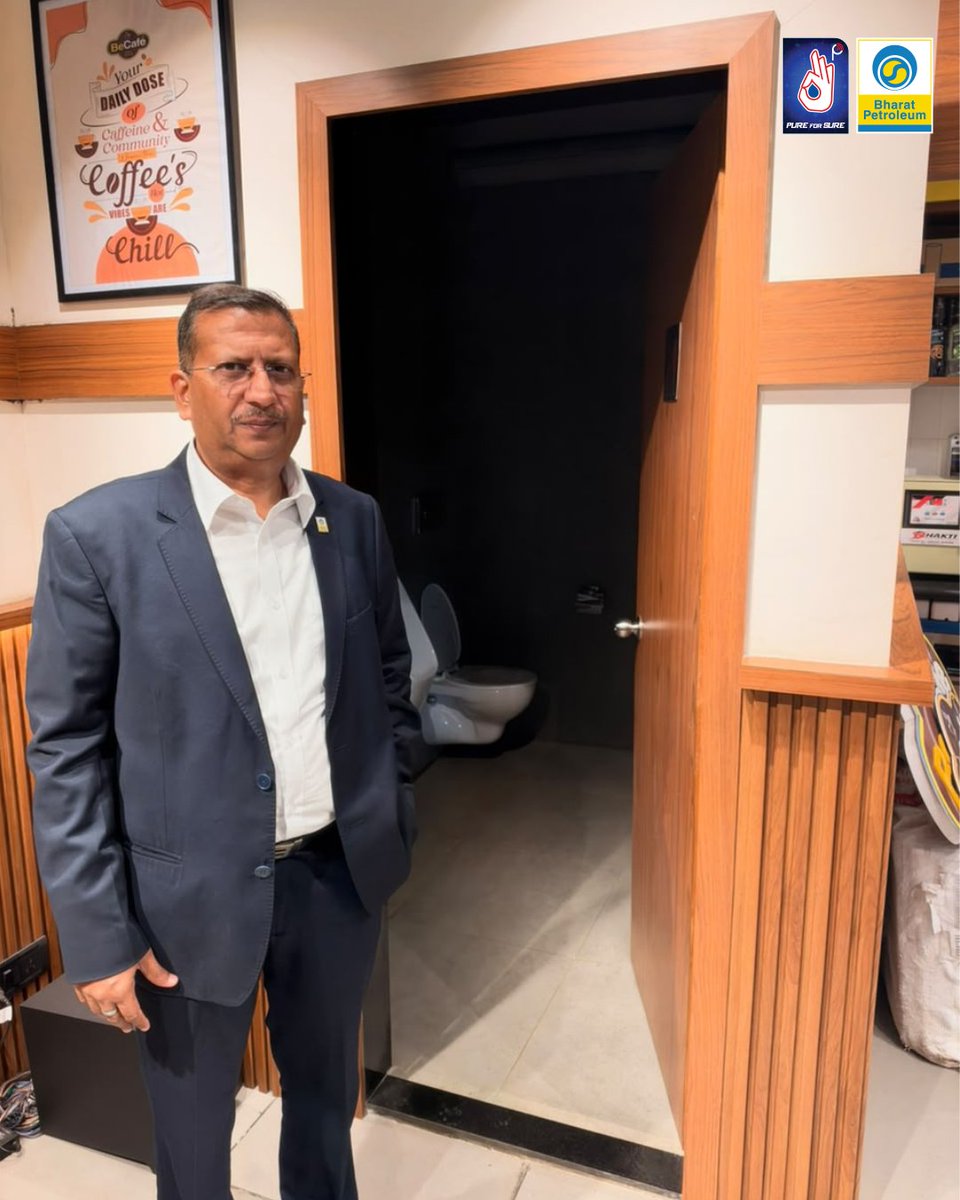 BPCLRetail1's tweet photo. Driving excellence, ensuring comfort at every stop.

Shri Pardeep Goyal, Head of Business- Retail, BPCL, visited BP Chembur, Mumbai, to review restroom hygiene and upkeep under our DriveFresh initiative.

We continue to elevate customer experience.

BE FRESH. DRIVE FRESH.

#BPCL https://t.co/TffikDKgMp