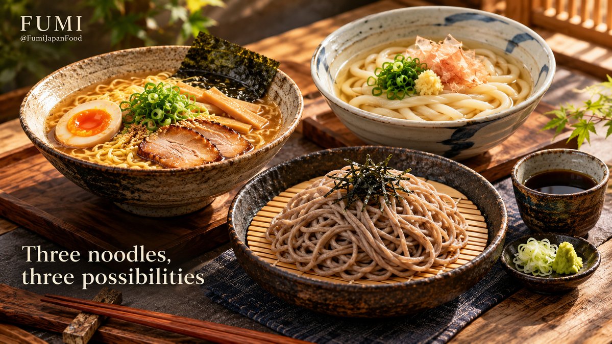 FumiJapanFood's tweet photo. 🍜

Ramen, udon and soba each bring something different to the table. Fumi’s free Food Guide helps you recognise the choices.

Browse before choosing your next bowl in Japan.

https://t.co/WgauBid7HL

#FumiJapan https://t.co/KARvsLefPl