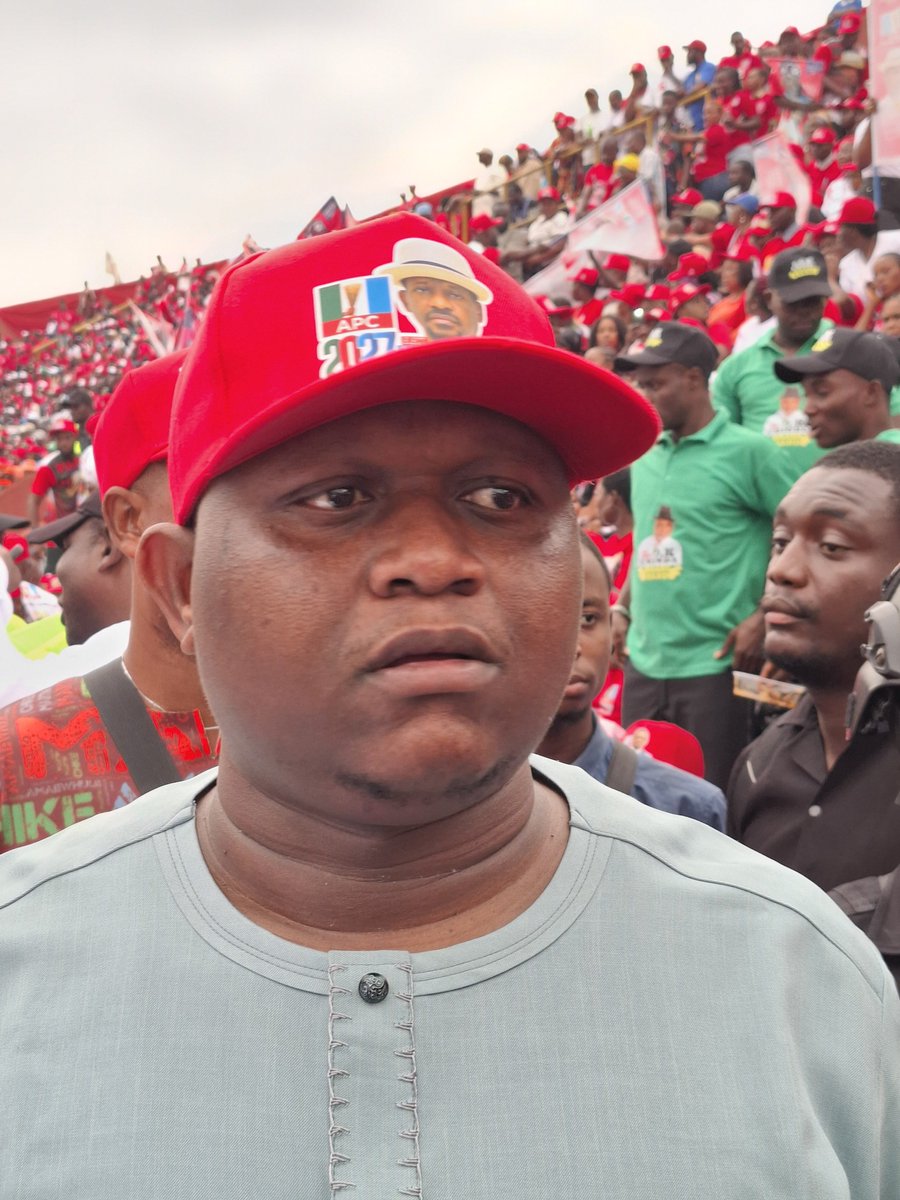 AmbChijioke's tweet photo. I have arrived at Yakubu Gowon stadium, Port Harcourt, for the unveiling of the APC governorship candidates in Rivers State. https://t.co/HNuI93U3Hn