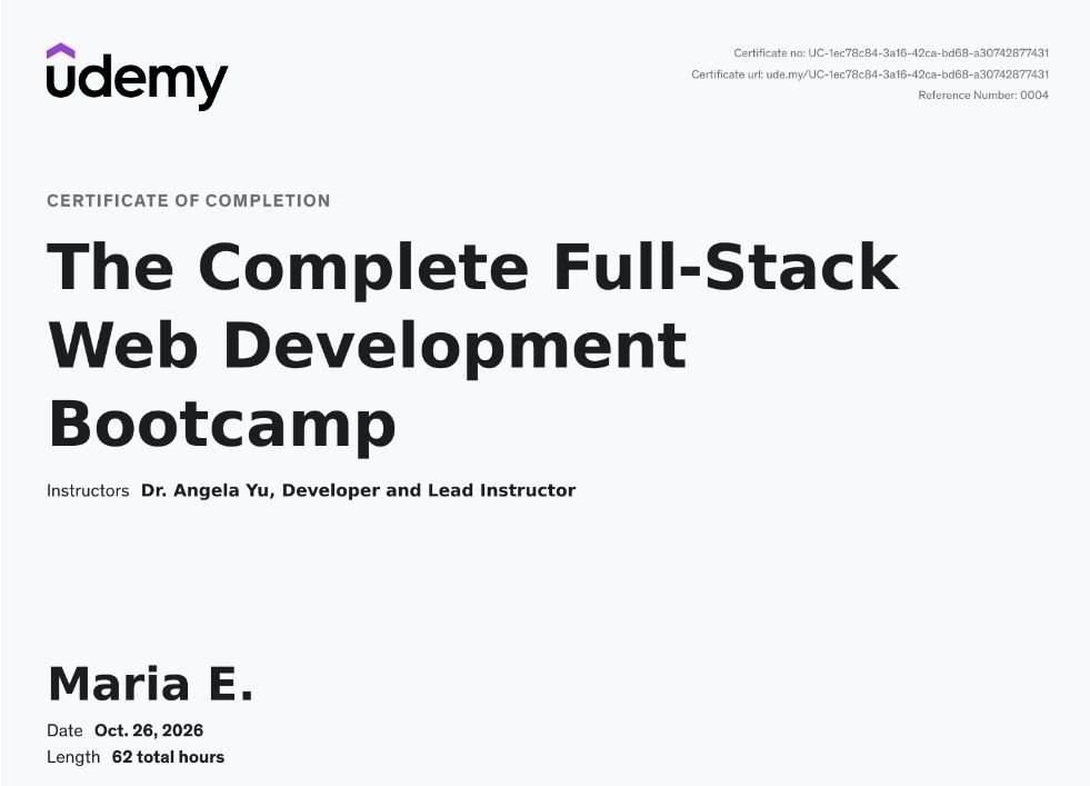 eagercricket's tweet photo. I finished The Complete Full-Stack Web Development Bootcamp yesterday. It's over 60hrs, and I'm glad I stuck with it. Like @yu_angela said: "programming is hard, but it's doable, and you can do it." 
Next up: building projects with what I've learned. #WebDevelopment #LearnToCode https://t.co/W9iaIYvOUj