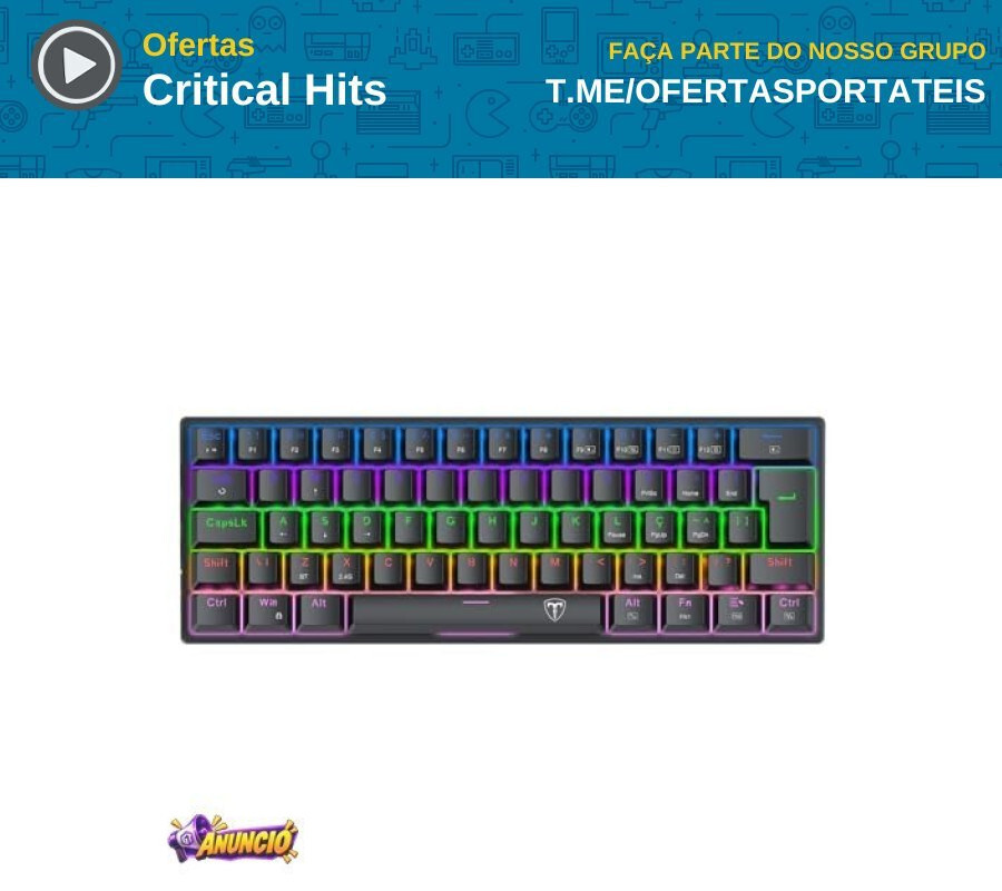 ericarrache's tweet photo. Teclado Gamer T-Dagger Arena Pro Iluminação Rainbow Preto 60% Switch Marrom T-TGK321PRO-BR PT

💰 R$ 106,07  |  🛒 Loja: Amazon

👉 Ver oferta:

https://t.co/M4wPrHyhRc https://t.co/xCHkl68bPI