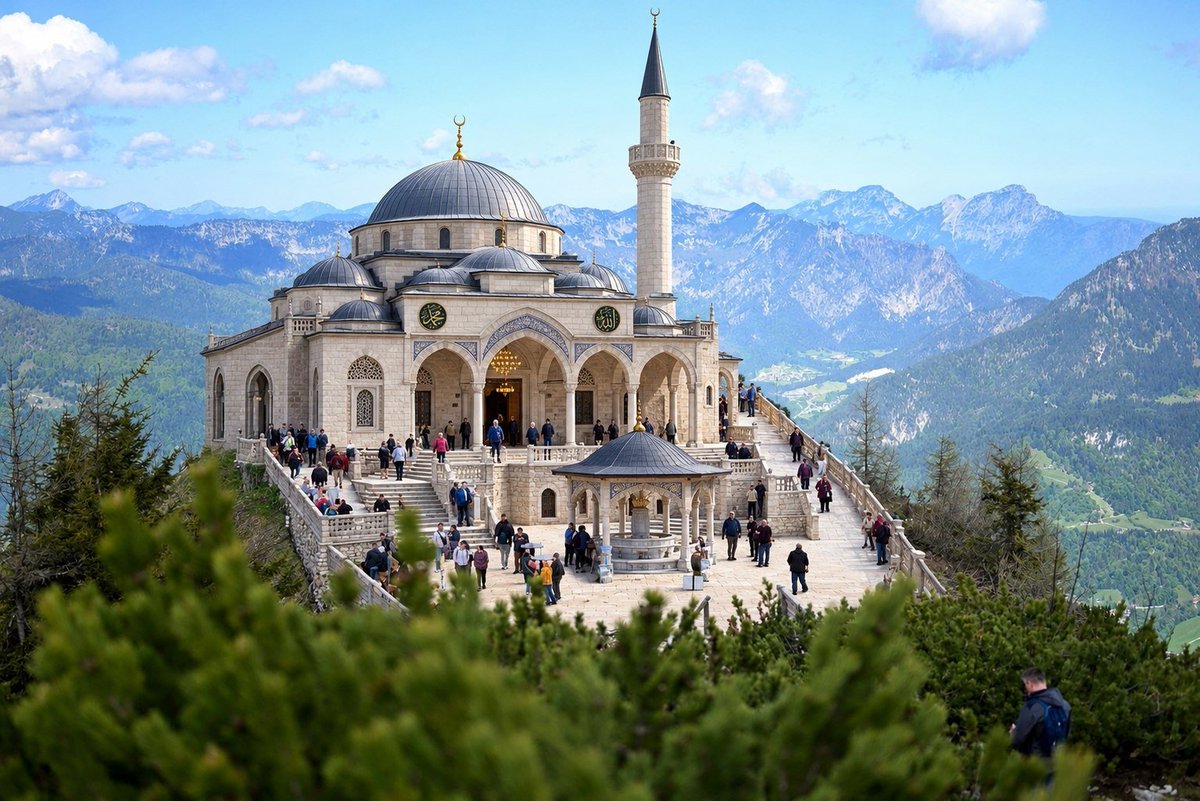 MarlaSvenjaL's tweet photo. Die neuen Baupläne fürs Kehlsteinhaus?

​Sind das etwa die neuen Pläne für den Wiederaufbau: Statt deutscher Tradition direkt eine Moschee auf den Gipfel setzen?

​Kurz gesagt: Wenn der Wandel im Freistaat so rasant weitergeht, sparen wir uns den Zwischenschritt und planen das nächste Wahrzeichen gleich mit Halbmond!

​#Heimatliebe
 #Kulturwandel #Bayern #Kehlsteinhaus #Zuwanderung #Identitätsverlust #TraditionErhalten