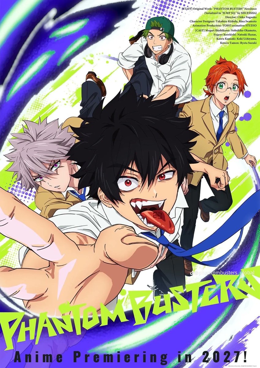 anfess_'s tweet photo. -anf KABAR BARU ANIME PHANTOM BUSTERSS
tayang 2027, studio: TOHO Animation Studio
SEIYU:
Mogari Shishikuno: Nobuhiko Okamoto (va bakugo)
Eugene Korekishi: Natsuki Hanae (va tanjiro)
Kaoru Kanzaki: Koki Uchiyama (va tsukishima)
Kotaro Tamon: Ryota Suzuki (va ryusui)
GASABARR😭 https://t.co/Y8MP1Ntkyz