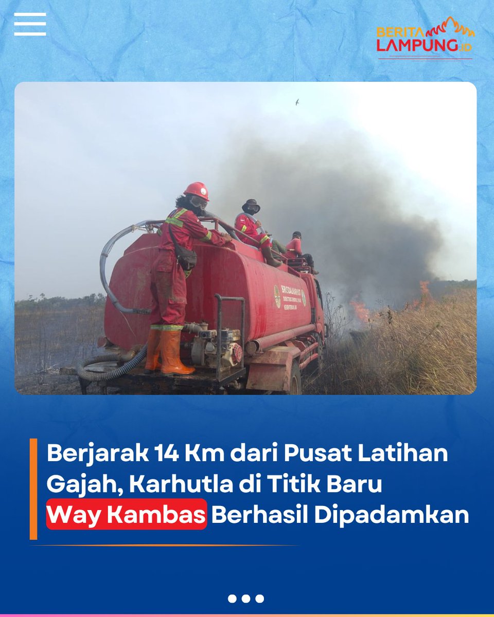 beritalampungID's tweet photo. Karhutla di titik baru Way Kambas padam, 14 km dari Pusat Latihan Gajah. Kebakaran di titik lain masih ditangani. #WayKambas #Lampung https://t.co/g41p4nkSJp