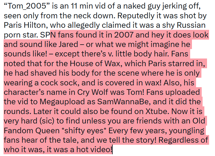 SuperWiki's tweet photo. I see the current generation of fans have discovered the Jared "porno". Settle in for the lore... https://t.co/5W38id3rPS
