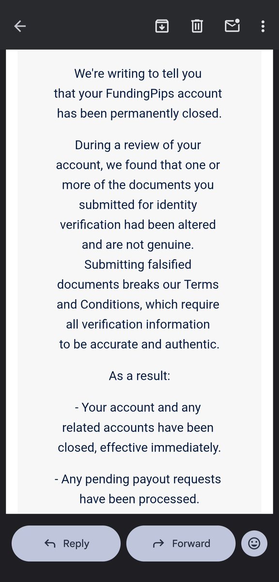 gold_pip_master's tweet photo. @fundingpips @fundingpips @Khldfx @avikkfp @ronna256 thank u so much all of you  for this disapointment message😭💔🙏
It doesn’t matter anymore; what happened has happened. You will always be my best and No. 1 firm. I wish you many more historic achievements and continued success💙🏆🎖 https://t.co/K9ELP9nPbS