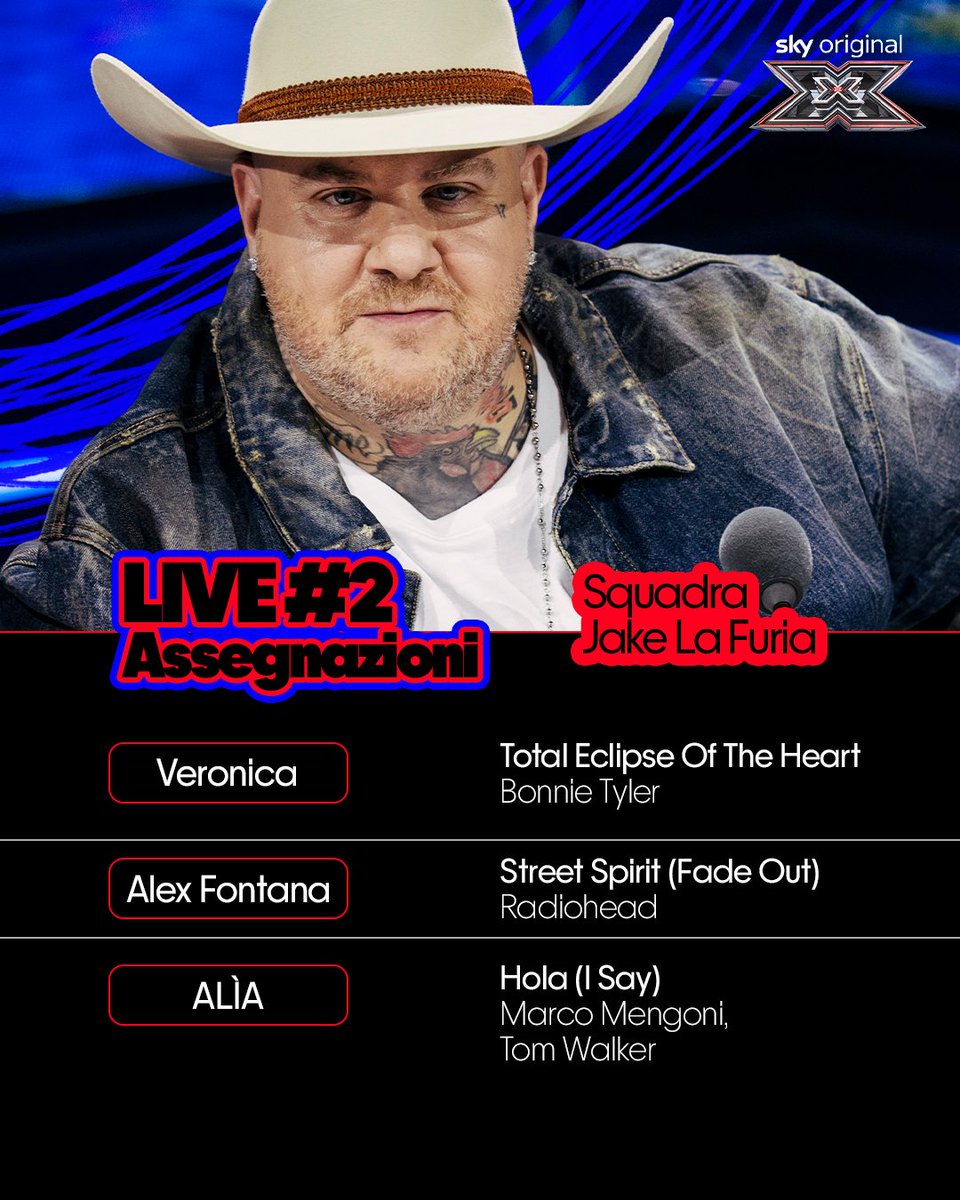 XFactor_Italia's tweet photo. Ecco qua le carte schierate: le assegnazioni del secondo LIVE!

Giovedì #XF2026 su @SkyItalia e in streaming @NOWTV_It. Sempre disponibile on demand. https://t.co/52lIFhsoOL