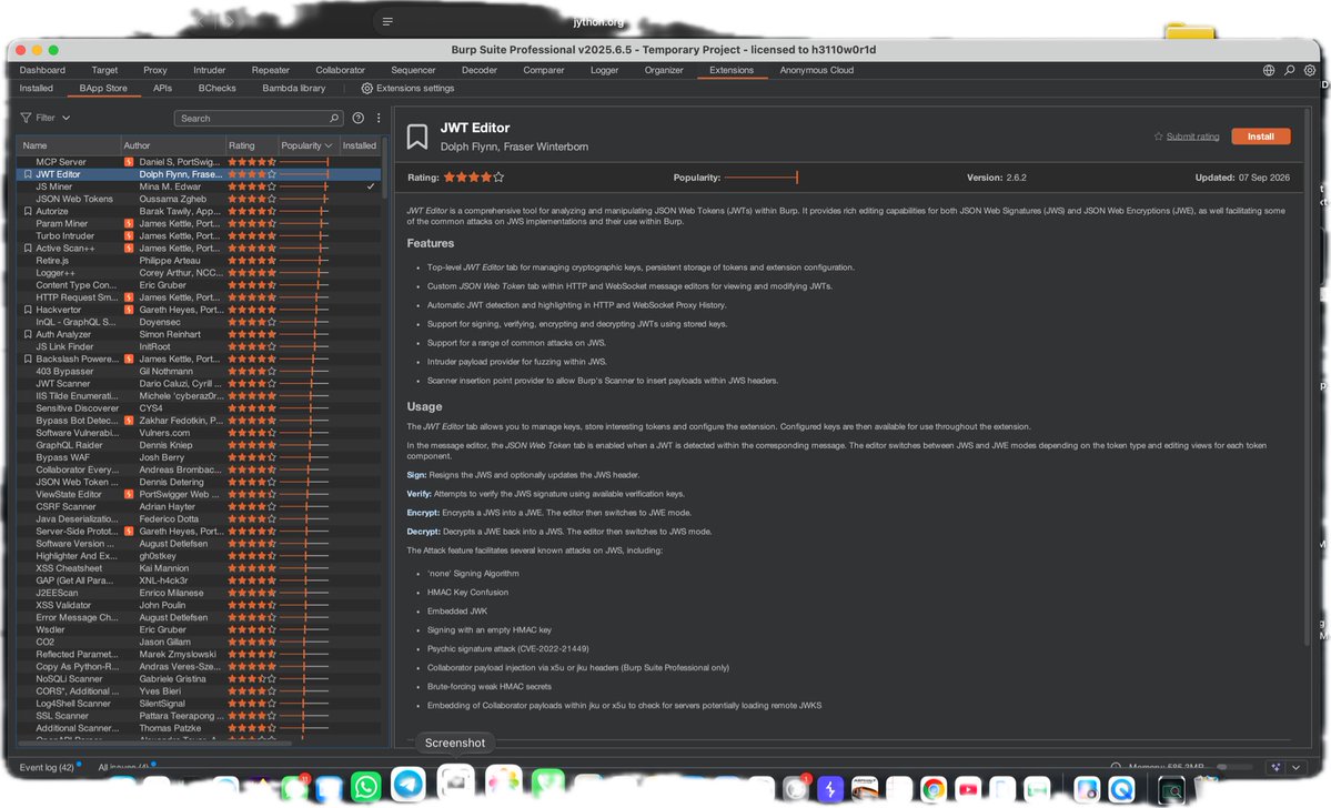 mohdkamil05's tweet photo. If you're into AppSec, save this list:
 
🔍 JS Miner: Finds hardcoded secrets & endpoints in JS files.
☁️ Anonymous Cloud: Spots public S3 buckets & subdomain takeovers.
🚪 403 Bypasser: Fuzzes paths/headers to bypass forbidden errors.
🔐 Authorize: Finds broken access control (IDOR) by replaying low-priv requests.
🕸️ InQL: Maps hidden GraphQL queries and mutations.
📡 Collaborator Everywhere: Injects OOB payloads into headers for blind callbacks.
🧬 Hackvertor: Builds nested encoding chains right inside Repeater.
 
Automation finds the clues. A hacker's brain connects the dots. 🧠
 
Which one is your favorite?