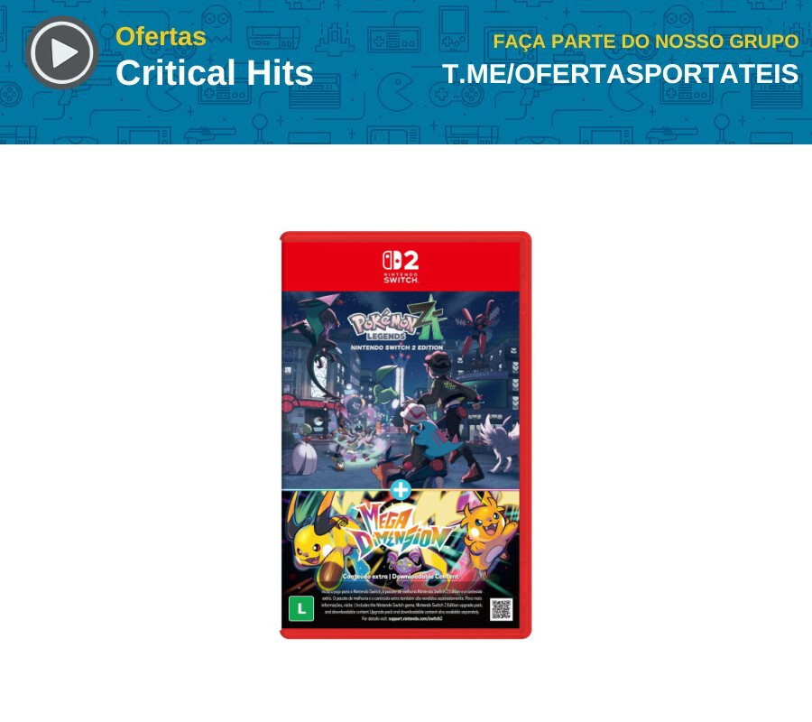 ericarrache's tweet photo. Pokémon Legends Z-A + Mega Dimension

💰 R$545 com frete grátis  |  🏷 PRIMEGAME5  |  🛒 Loja: Amazon

👉 Ver oferta:

https://t.co/0yTGYN9jxt https://t.co/nlkWRqFWaD