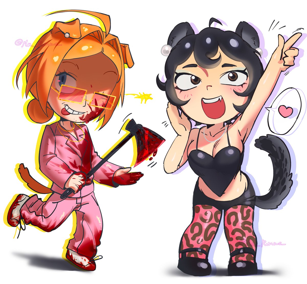 Ma_runas_'s tweet photo. Terrorist B and vanilla mouse (she's actually a leopard im so sorry) #QSMP2 #katiebfanart #vanillamace #art https://t.co/CH9IzseDsM