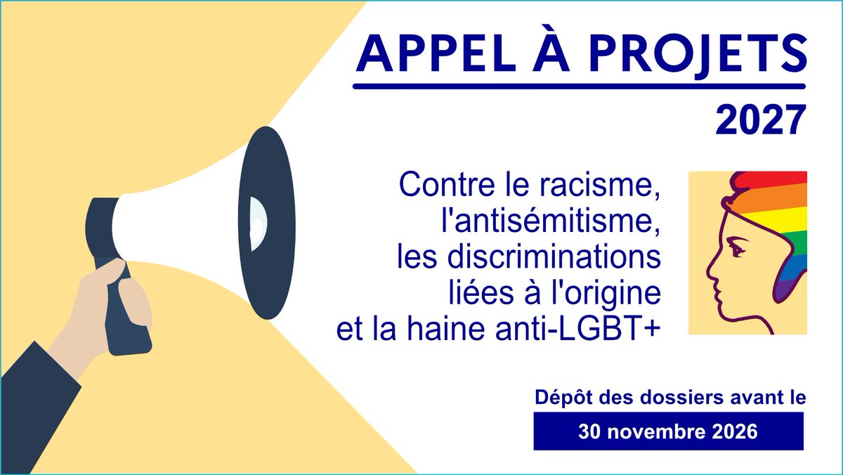 Prefet83's tweet photo. #TousUnisContreLaHaine | Vous êtes engagé(e)s contre le racisme, l’antisémitisme et la haine anti-LGBT+ et vous avez des idées d'actions ?

✅️ Associations, établissements scolaires, structures culturelles, centres LGBT+... Candidatez dès à présent à l'appel à projets local de la @dilcrah  pour bénéficier du soutien de l'État.
🗓️ Dépôt des dossiers jusqu'au 30 novembre 2026 👉 https://t.co/sZI4nBwzod