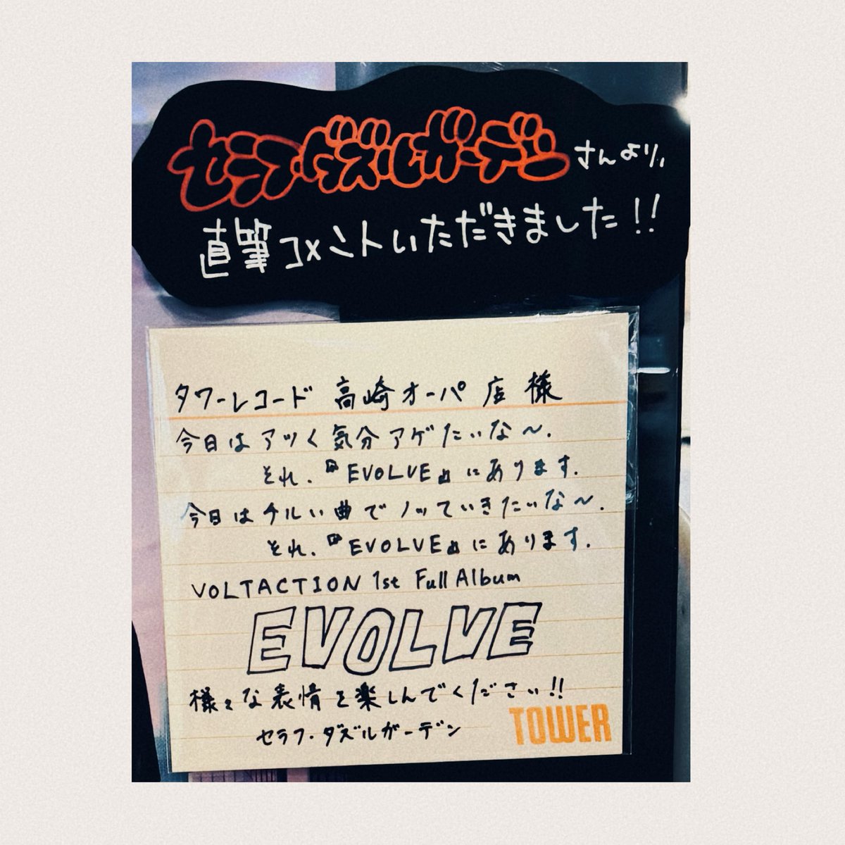 pnoir087's tweet photo. タワレコ! 高崎オーパ店はセラフさんでした🦉 https://t.co/gNGIFwAqGC