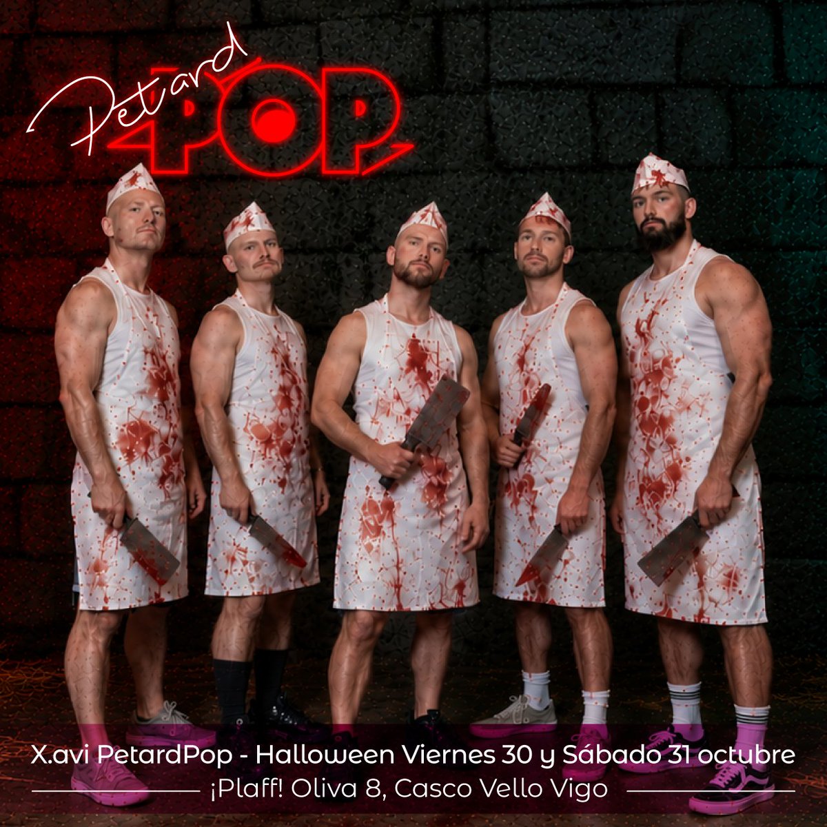 PetardPop_Plaff's tweet photo. 🔪🩸 ¡ESTE HALLOWEEN, TE ESPERA UNA CARNICERÍA EN EL PLAFF! 🩸🔪
¡Ven a bailar… o acabarás en la picadora! 💀
#halloween #gayvigo #gaygalicia #gayspain #lgtbiq🏳️🌈 https://t.co/pXPO9igucV