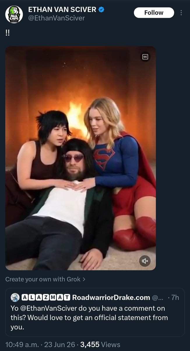 Alfred_Orteez's tweet photo. EVS soft-launching cheating on his ailing wife 😂

"You can step out on your spouse if they aren't giving it up! What else can you do?!" (Paraphrased)

What kind of a Christian is this?
Poor woman...

#comicsgate #allcapscomics https://t.co/h8uW1nXIrh