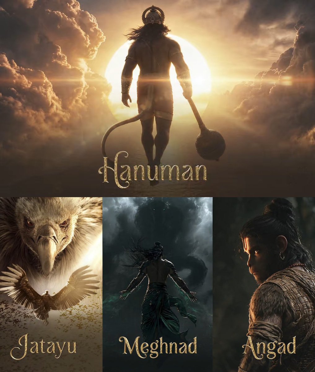 KshitizCritic's tweet photo. Hanuman Spin off announced by Namit Malhotra after Ramayana, Along with this Meghnad, Jatayu and Angad Spin offs also announced. https://t.co/eY5O47n2ql