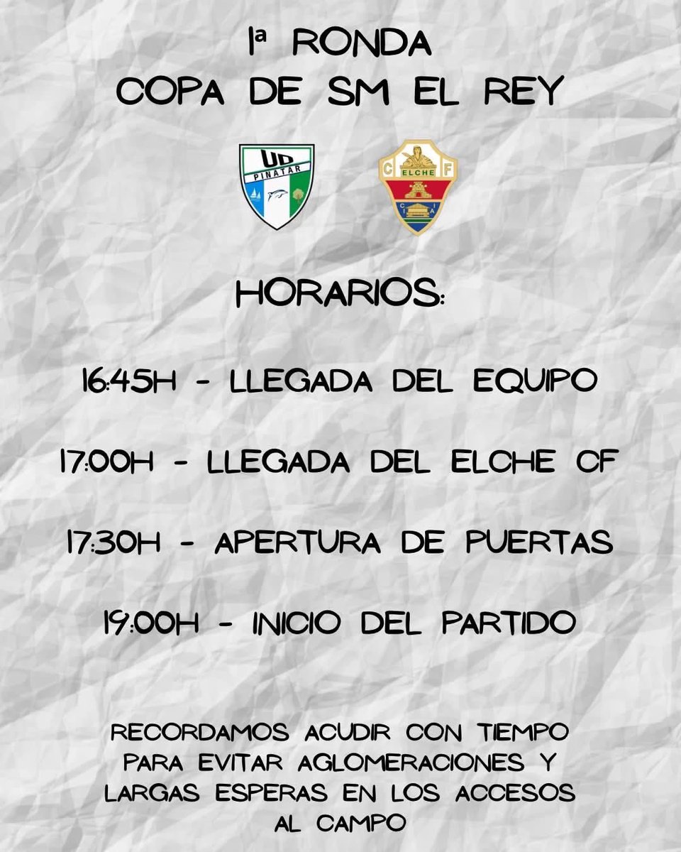 EspaciosElcheCF's tweet photo. #CopadelReyMAPFRE 
@PinatarUD @elchecf https://t.co/dYBoGkunFI