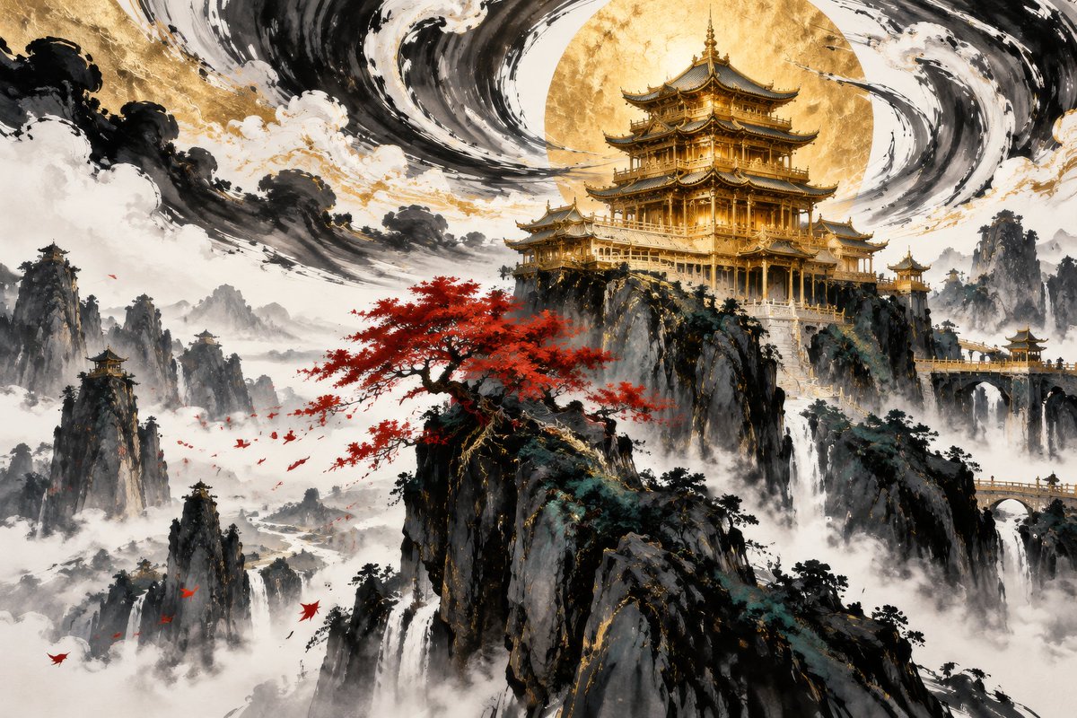 Miraxity's tweet photo. 紅葉と黄金殿
Autumn leaves fall, the golden hall endures. https://t.co/AjBgDfA7AF