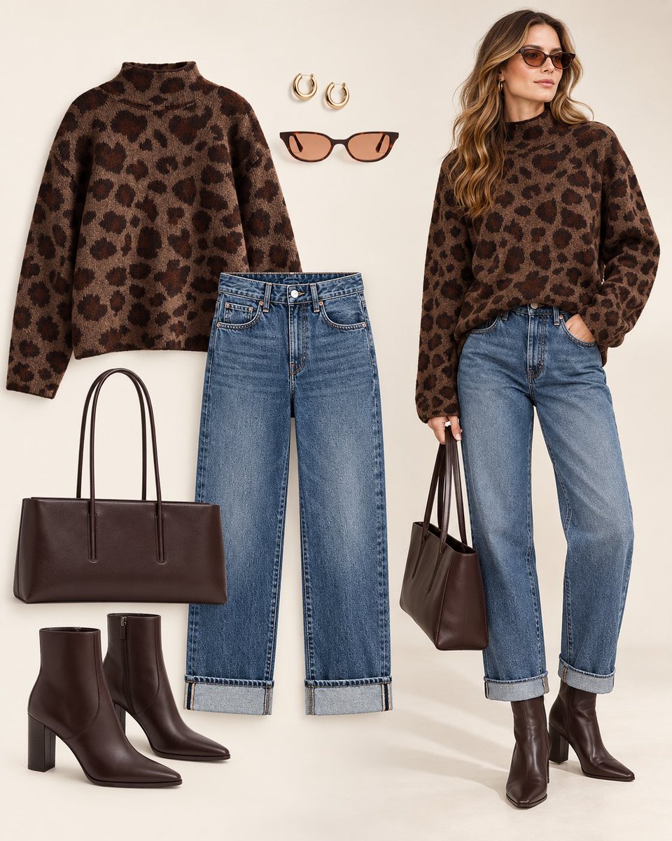lafemmewanderer's tweet photo. ✨ Chic Fall Outfit Ideas | Leopard Print, Cozy Knitwear, Wide Leg Jeans &amp; Timeless Casual Style https://t.co/IAcaAJMKA1