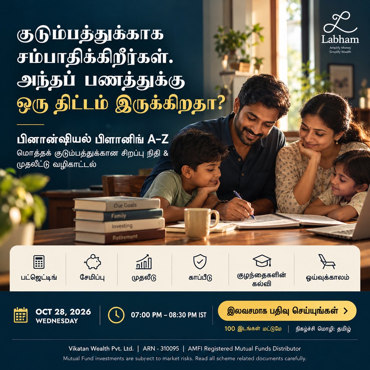 labham_money's tweet photo. Register now - https://t.co/II1UXJc0Ww

Date: 28th 2026 Wednesday 
Time: 7:00 PM  

#sharemarket #news #tamilnadu #finance #tamil https://t.co/VmY1gDLxA6
