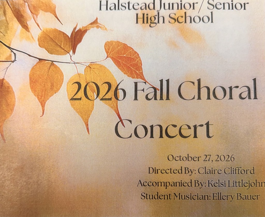 Halstead_AD's tweet photo. 2026 Fall Choral Concert

 October 27, 2026

7:00 PM

HJSHS Auditorium https://t.co/K4UWK5ovCG
