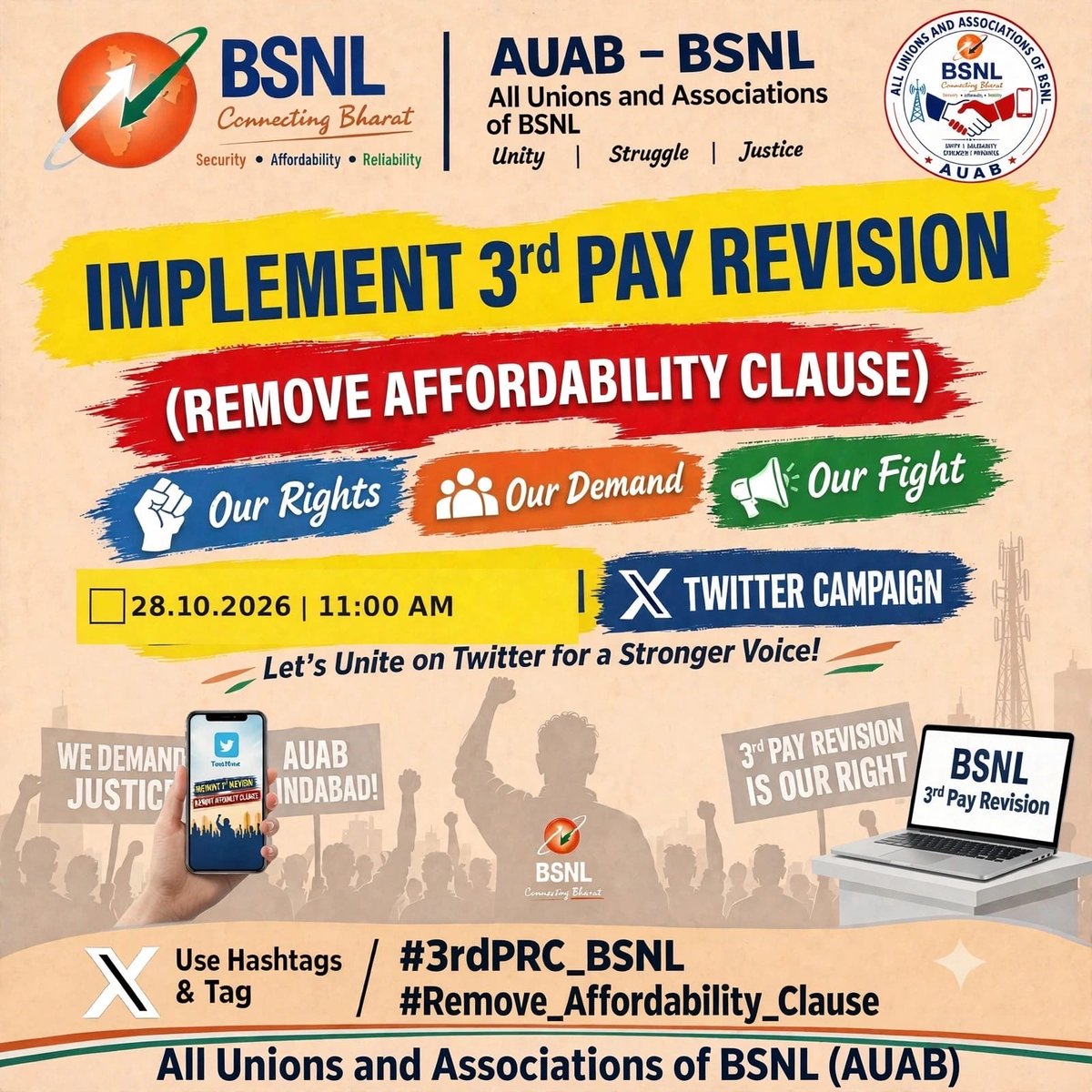 jtoerprewa's tweet photo. #3rdPRC_BSNL
#Remove_Affordability_Clause https://t.co/jEhO0uJC6M