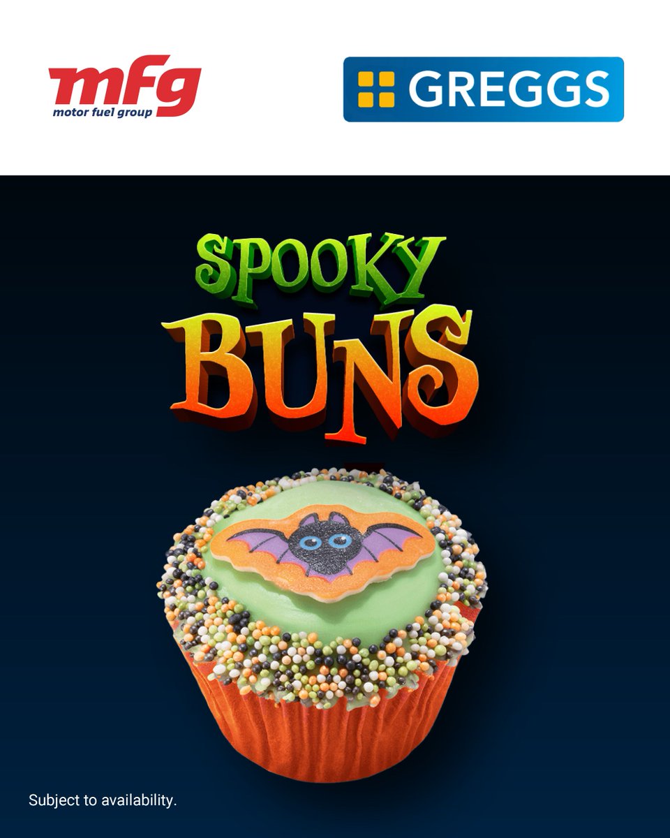 MotorFuelGroup's tweet photo. Fancy a Halloween treat on the go? 🎃

@GreggsOfficial Spooky Buns and Pumpkin Biscuits have arrived at 171 MFG sites. Enjoy vanilla fairy buns with fondant icing or ginger biscuits coated in Fairtrade milk chocolate.

Which will you try first?

#Greggs #FoodToGo #MotorFuelGroup https://t.co/K2sYltxSTR