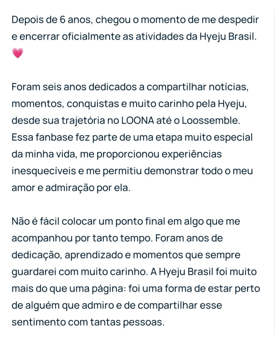 HyeJuBR's tweet photo. Obrigada por tudo nesses seis anos. A Hyeju Brasil se despede por aqui, mas tudo o que construí ao longo dessa jornada ficará guardado com muito amor.❤️ https://t.co/V1FCSjJp3W