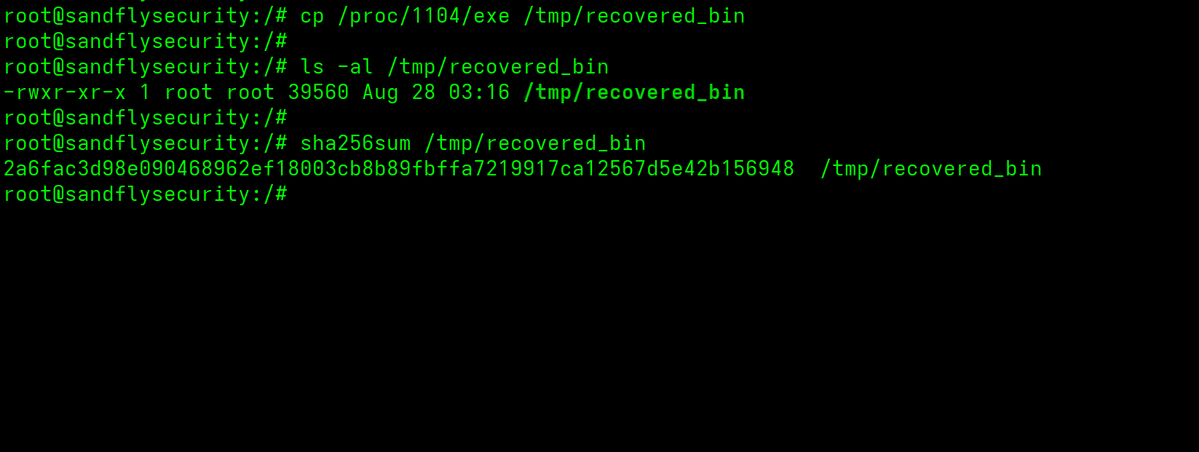 SandflySecurity's tweet photo. Walk through a live Linux bind shell backdoor, step by step,  including recovering the binary after the attacker deletes it from disk.

Safe to reproduce yourself. Commands in the post.

https://t.co/omQHXHbzrf
#ThreatHunting #Linux https://t.co/vqSXjYskmT