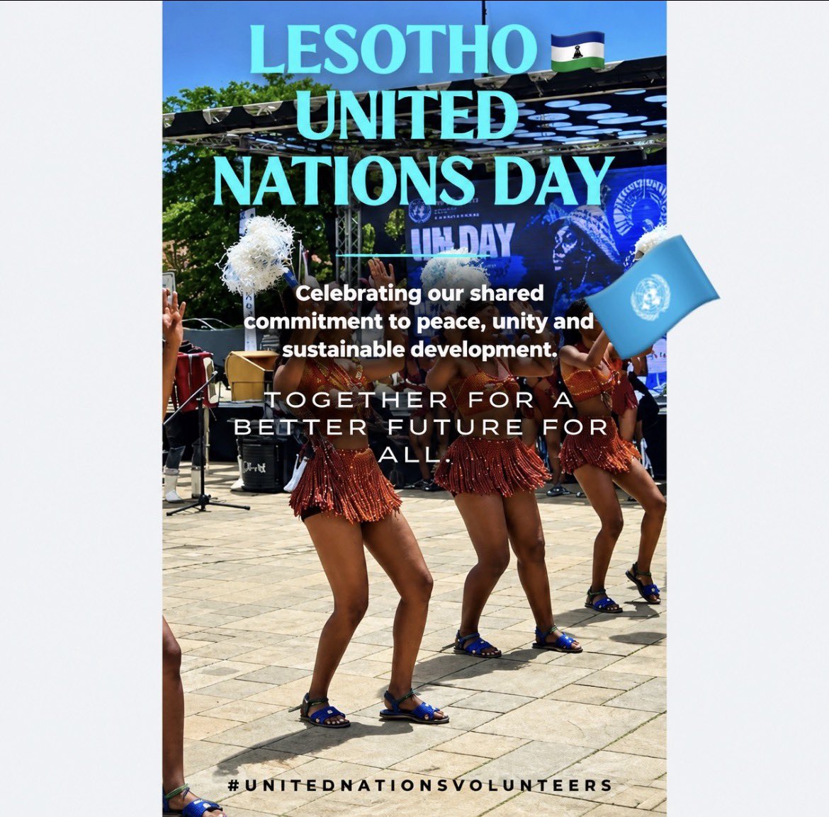 Leadersofchang3's tweet photo. Thank you, @UNLesotho , for an enriching UN Day  Festival and creating opportunities for learning, meaningful connections, and collaboration. 🇱🇸🇺🇳🤝

#UNDay #MakoanyaneSquare #UNVolunteers #SDG17 https://t.co/Y5U43OatYk