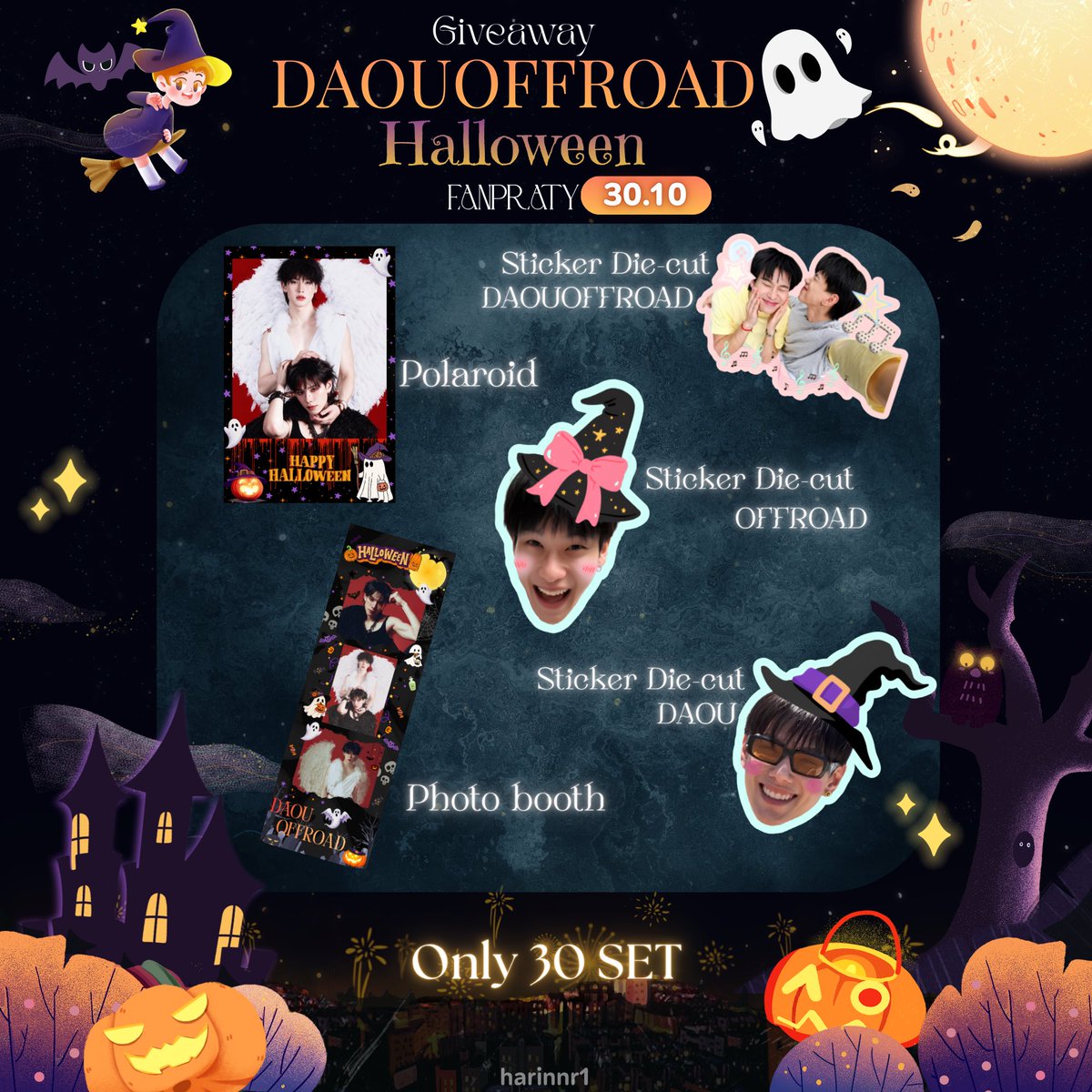harinnr1's tweet photo. ｡⋆𖤐.⋆ pls rt ⋆.𖤐⋆｡

GIVEAWAY ࣪⊹𐙚

only 30 set ꯁᴗꯁ  

🗓️ ; 30.10.2026
📍; CentralwOrld Live (FL.8)

อย่าลืมมารับกันน้าาตั้งใจทำม้ากกก
#DAOUOFFROADHalloweenFanParty https://t.co/z25gvpPYkH