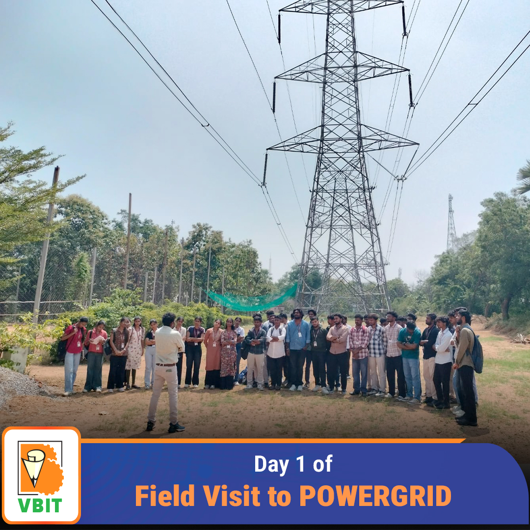 VBITHYD's tweet photo. IEEE-VBIT SB's Power &amp; Energy Society organised Day 1 of its POWERGRID Field Visit at Ghanpur, Ghatkesar, on 12 Oct 2026, offering students practical insights into power transmission and substations.
#VBIT #IEEE #FieldVisit https://t.co/ZWJQ9C27Be