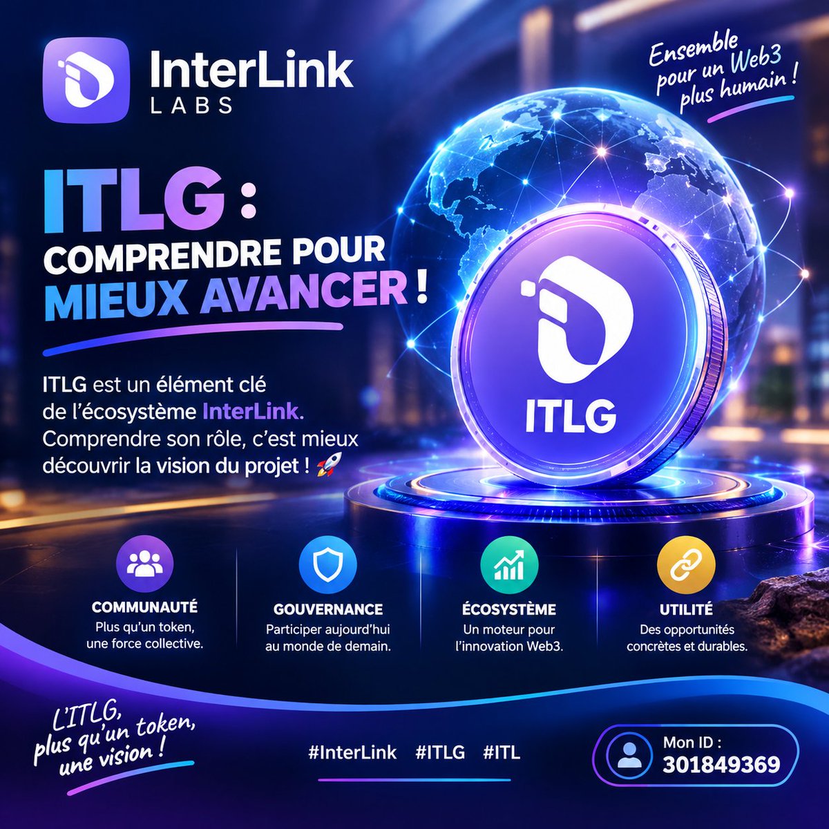 midimikoulif's tweet photo. ITLG : COMPRENDRE POUR MIEUX AVANCER !
ITLG est un élément clé de l’écosystème InterLink. Comprendre son rôle, c’est mieux découvrir la vision du projet ! 🚀
#InterLink #ITLG #ITL https://t.co/kpO9oPIaic