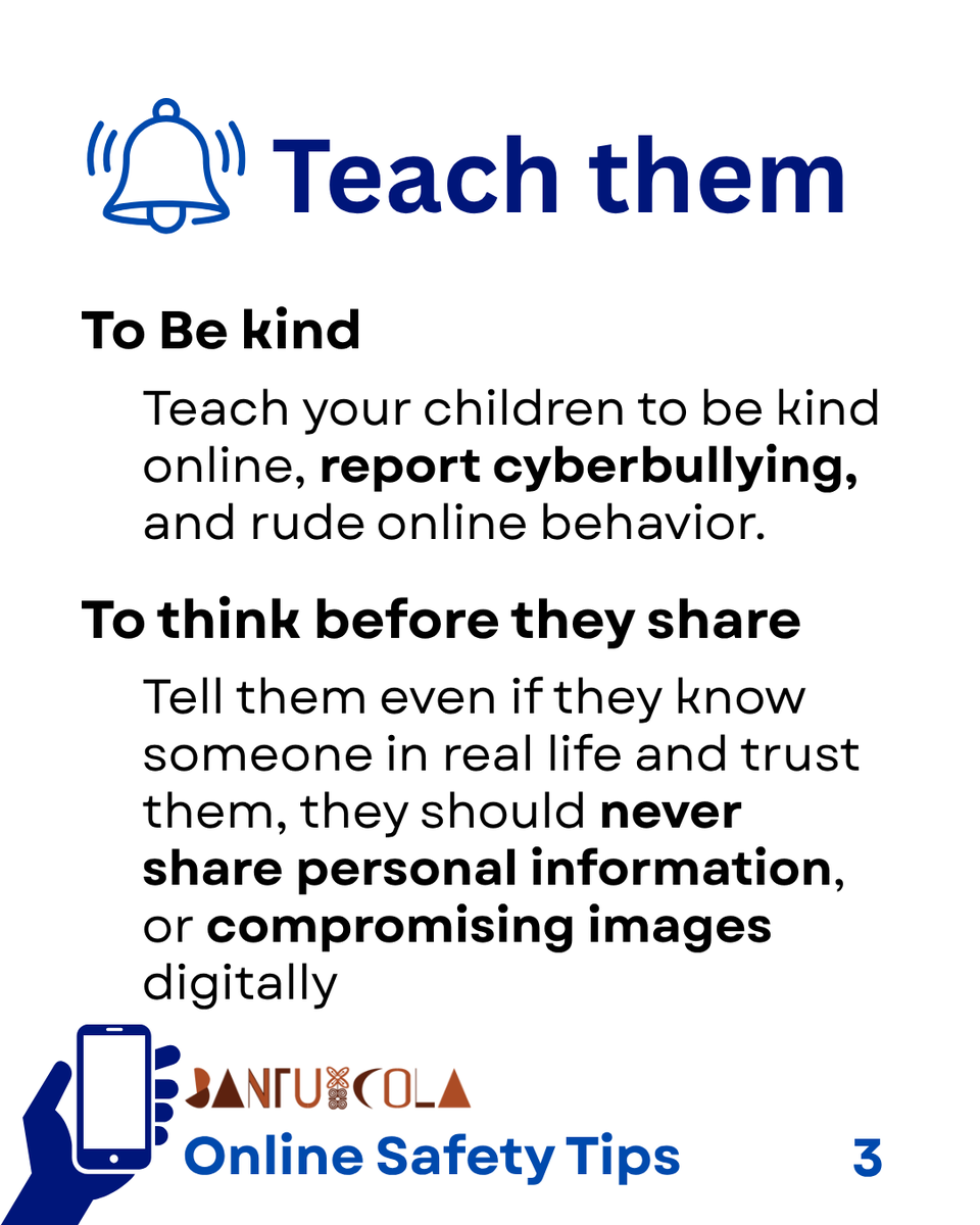 BantuCola's tweet photo. Keep our kids safe in the Digital Age.
#BantuCola, #OnlineSafetyTips, #OnlineSafety, #youthprogram, #communityprogram, #underprivilegeyouth, #blacklivesmatter, #blackexellence, #Childsafety, #internetsafety, #stopcyberbullying, #becybersmart, #mentalhealth https://t.co/WriVJXFgGU