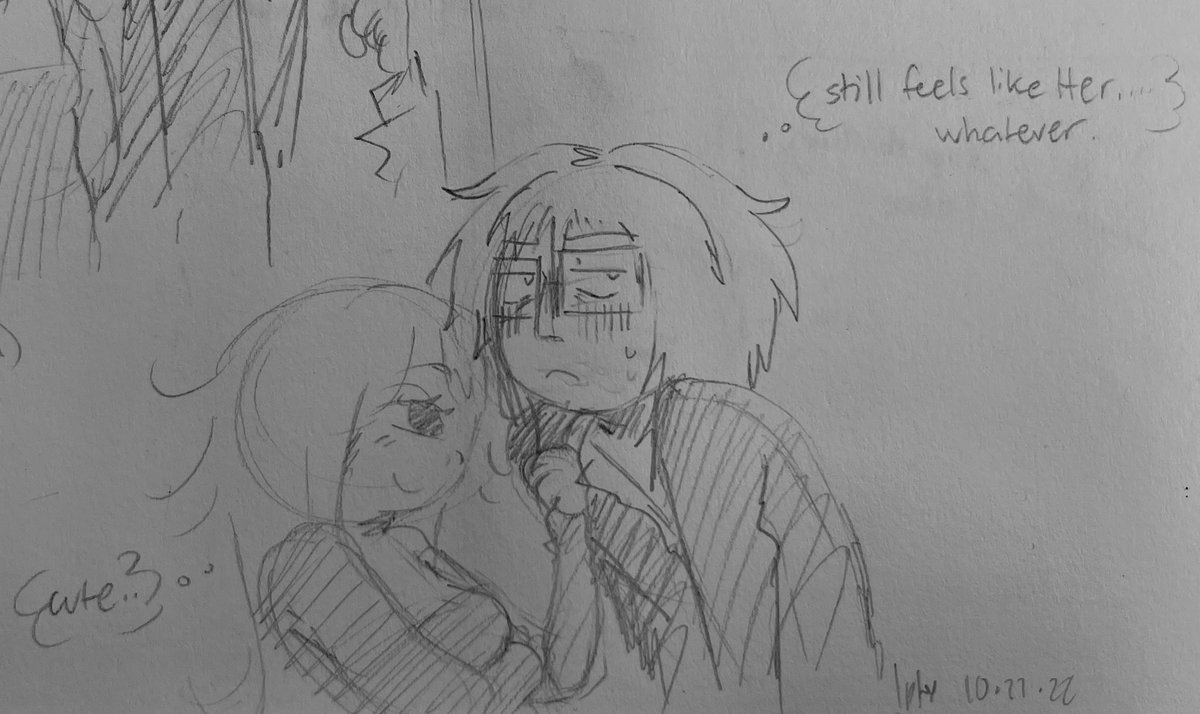 _eslucero's tweet photo. unproductive class so i drew carne + them interacting w fem’s faa variant (who i also just call black cat)
feels weird drawing them w/o blood ummm umm no tags im not too proud of these lallalalla https://t.co/Pps13EofAm