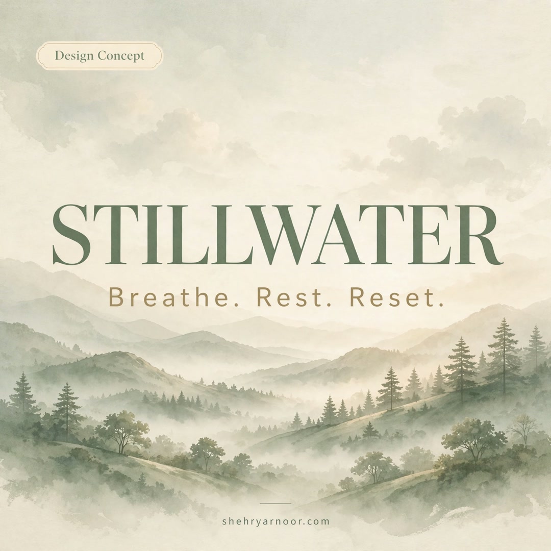 webbyshehryar's tweet photo. Still from the STILLWATER wellness-retreat concept 🌿 — soft light, open space, one calm booking button. Retreat sites shouldn't shout; they should slow visitors down just enough to book. https://t.co/4i58GSEEKi #WebDesign #DesignConcept https://t.co/UR9YXBX8LH