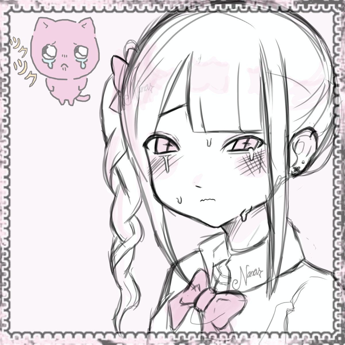 nanajiraii's tweet photo. nyaan I made this super ultra mega cute Jirai drawing,I used this drawing next to it as a ref
╰┈➤ nanajiraii °.•🦴 !!

#jiraikei #cutecore #drawings #dolltwt #kawaii
#shtwt #weird
ㅤ︵︵︵ ๑ ♡ ๑ ︵︵︵ https://t.co/DaIpXa2t5J