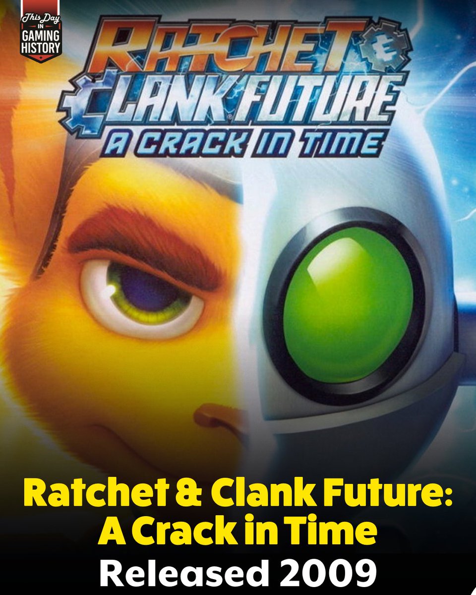 ThisDayGaming's tweet photo. Ratchet &amp; Clank Future: A Crack in Time launched in North America 17 years ago today. Clank in the Great Clock, Ratchet searching space. Series high point?
#ThisDayInGaming https://t.co/4nPJrycQcD