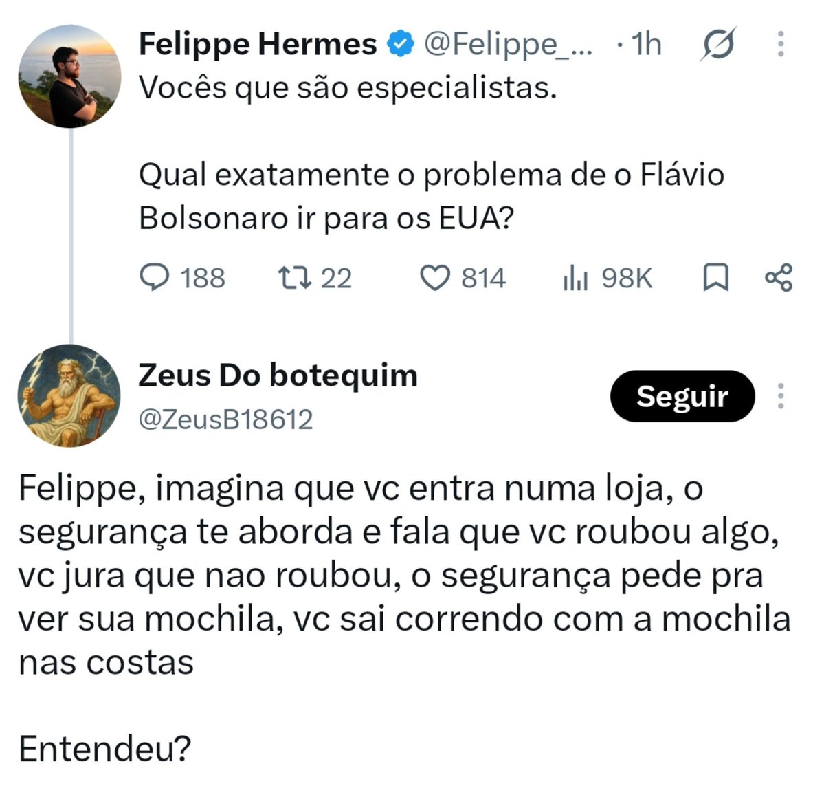 SiteJamesons's tweet photo. Eu amo a arte da galera do Twitter de explicar qualquer contexto com a analogia mais aleatória possível e ainda assim fazer sentido KKKKKKKK https://t.co/PbP2w86Wpf