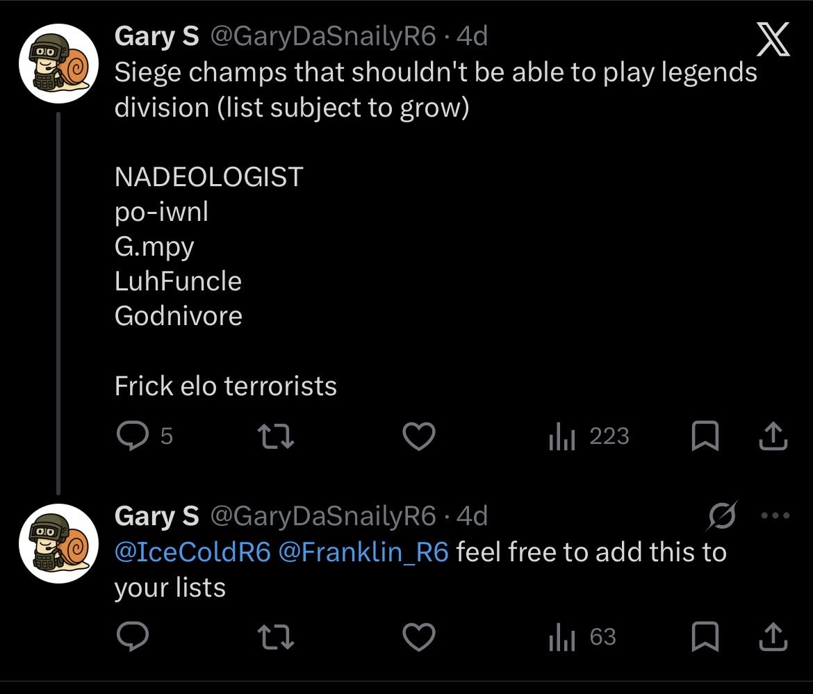 GimpyR6S's tweet photo. the exact reason why legends should be c1 only, got dogshit clowns like this acting like theyre good lmaoooo https://t.co/CRvMq4zAO8