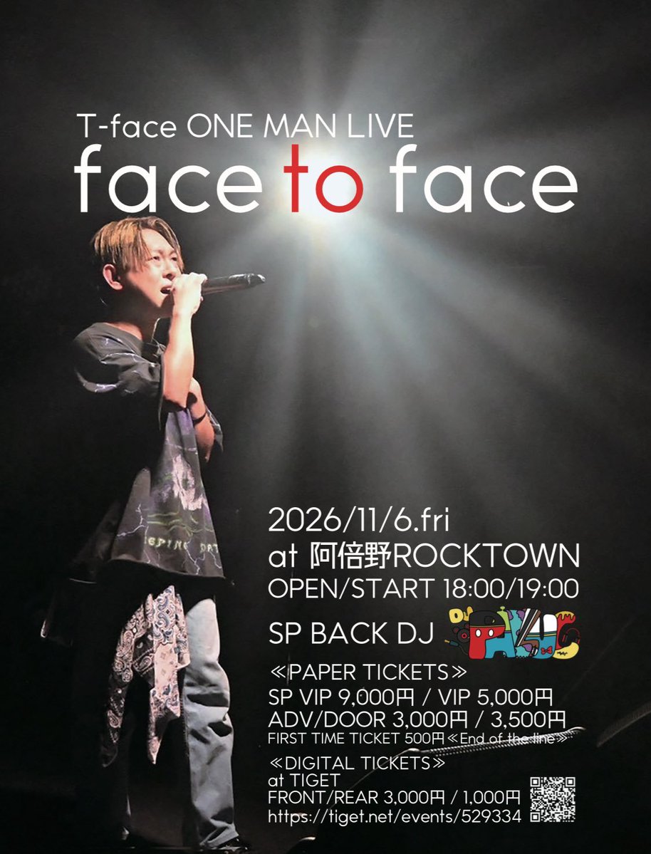 0820Oct's tweet photo. 🎤T-face ONEMAN LIVE🎤
『face to face』
2026.11.06.fri at 阿倍野ROCKTOWN
開催まで…
あと 9日
@Tface_Singer
#T_face
#1106
#阿倍野
#ONEMAN
#涙のかけら https://t.co/2fzP4XOUGC