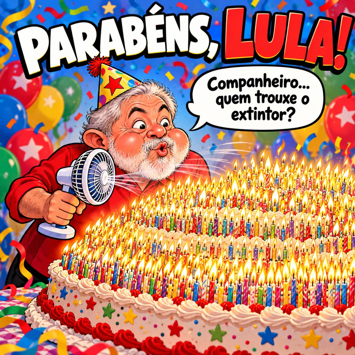 Ifisi1's tweet photo. #FelizAniversarioPresidente
#81AnosDoMaiorDoMundo
Companheiro, quem trouxe o extintor? https://t.co/EoqAWmvL8Y